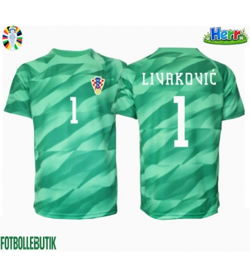 Kroatien Dominik Livakovic #1 Målvakt Bortatröja EM 2024 Kortärmad